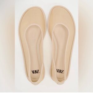 ZARA Neutral Beige Ballet Flats 9